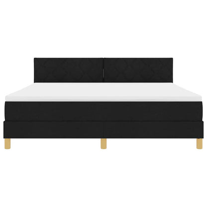 Letto a molle con cuscino Nero 180 x 200 cm Tessuto | homemem39