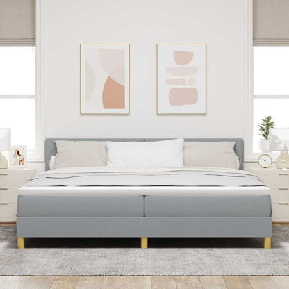 Letto a molle con cuscino Grigio chiaro 200 x 200 cm Tessuto | homemem39
