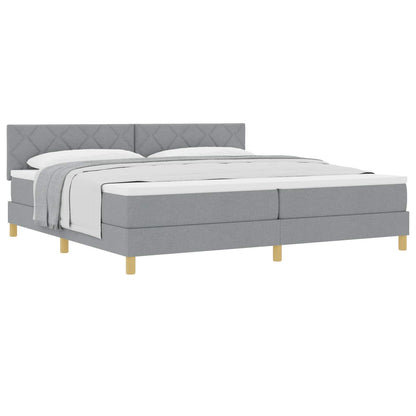 Letto a molle con cuscino Grigio chiaro 200 x 200 cm Tessuto | homemem39