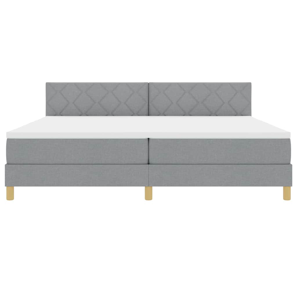 Letto a molle con cuscino Grigio chiaro 200 x 200 cm Tessuto | homemem39