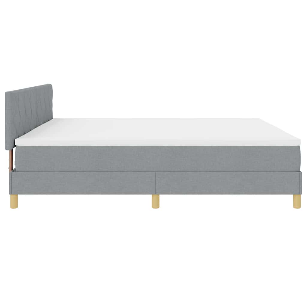 Letto a molle con cuscino Grigio chiaro 200 x 200 cm Tessuto | homemem39