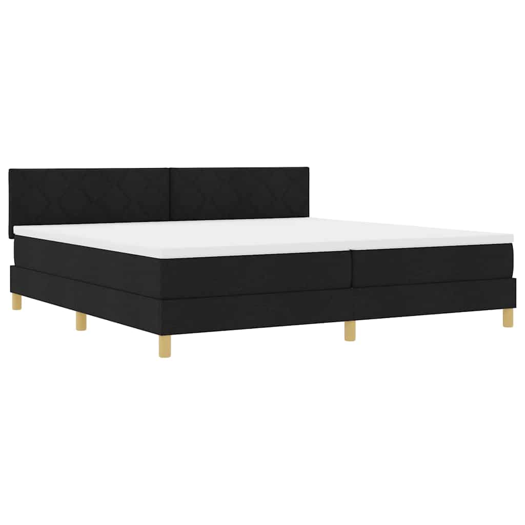 Letto a molle con cuscino Nero 200 x 200 cm Tessuto | homemem39