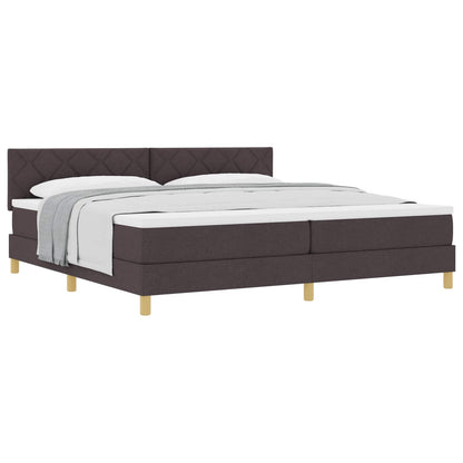 Letto a molle con cuscino Marrone Scuro 200 x 200 cm Tessuto | homemem39