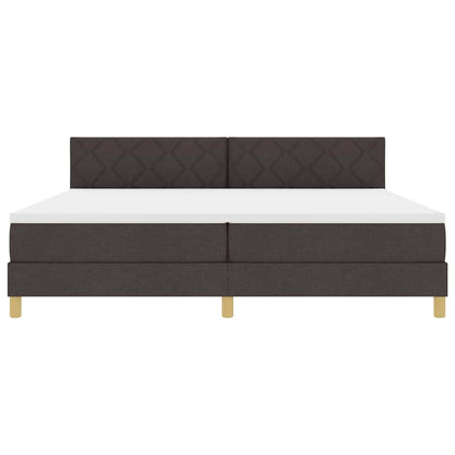 Letto a molle con cuscino Marrone Scuro 200 x 200 cm Tessuto | homemem39