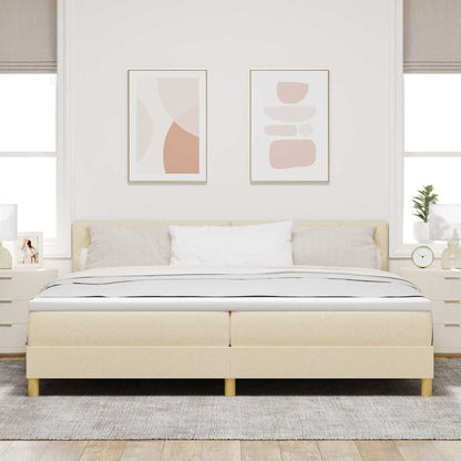Letto a molle con cuscino Crema 200 x 200 cm Tessuto | homemem39