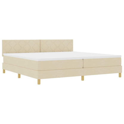 Letto a molle con cuscino Crema 200 x 200 cm Tessuto | homemem39