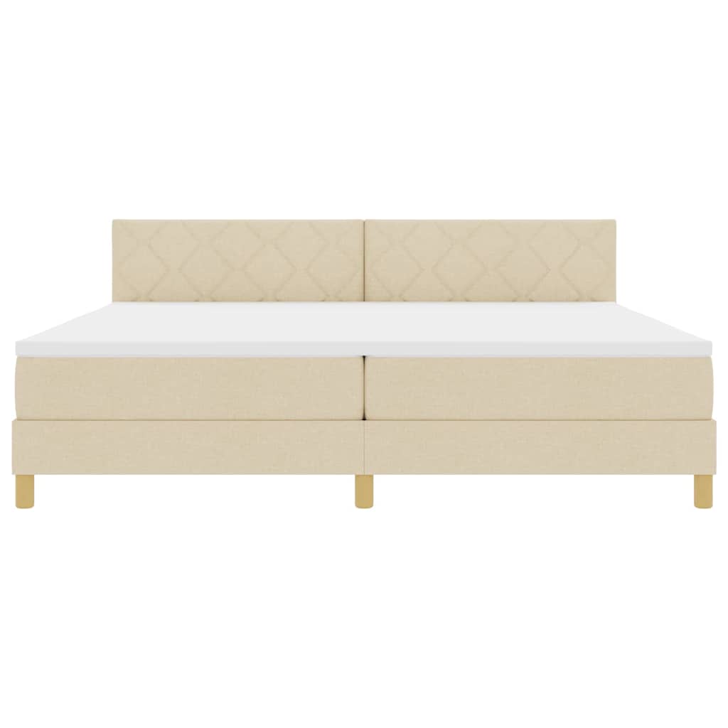 Letto a molle con cuscino Crema 200 x 200 cm Tessuto | homemem39