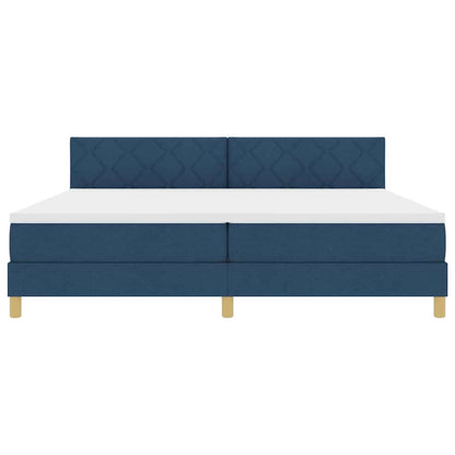 Letto a molle con cuscino con testiera Blu 200 x 200 cm Tessuto | homemem39