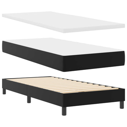 Letto a molle con strisce LED Nero 90 x 190 cm Pelle sintetica | homemem39
