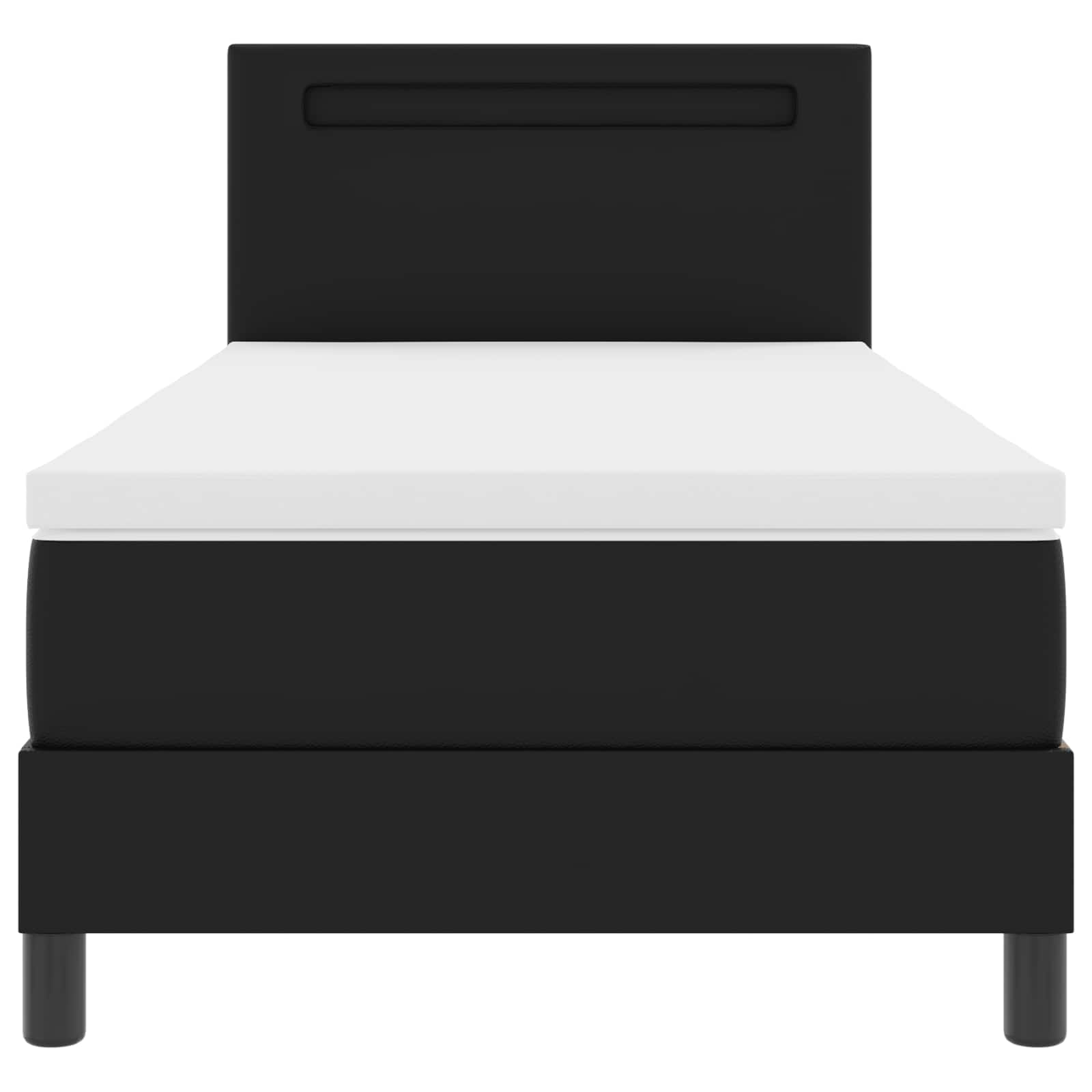 Letto a molle con strisce LED Nero 90 x 190 cm Pelle sintetica | homemem39