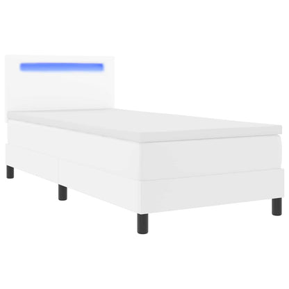 Letto a molle con materasso Bianco 90 x 190 cm Pelle sintetica | homemem39