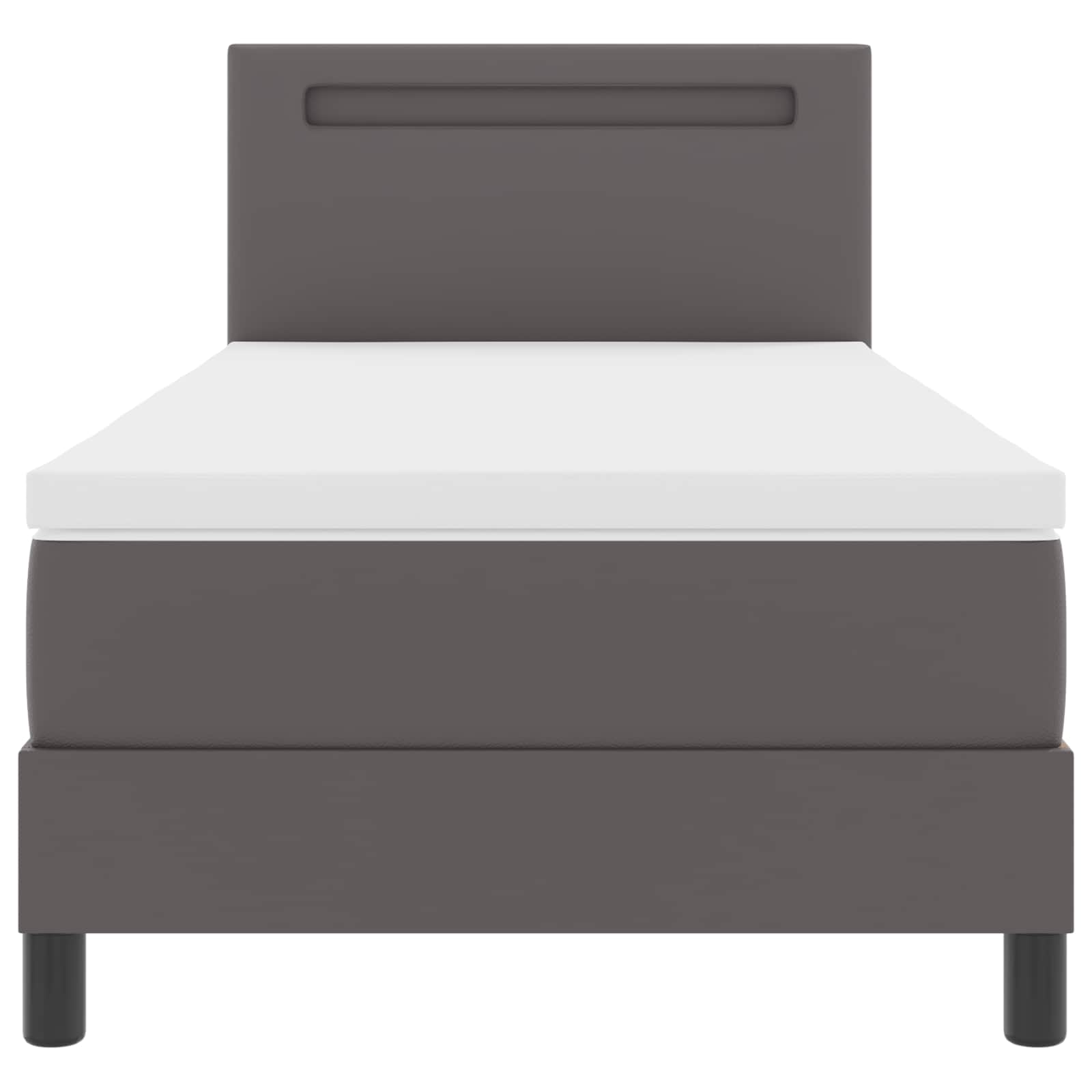 Letto a molle con materasso Grigio 90 x 190 cm Pelle sintetica | homemem39