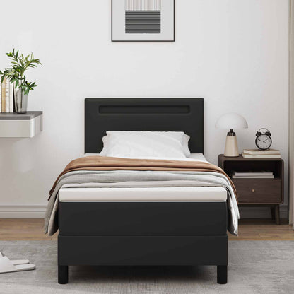 Letto a molle con materasso Nero 90 x 200 cm Pelle sintetica | homemem39