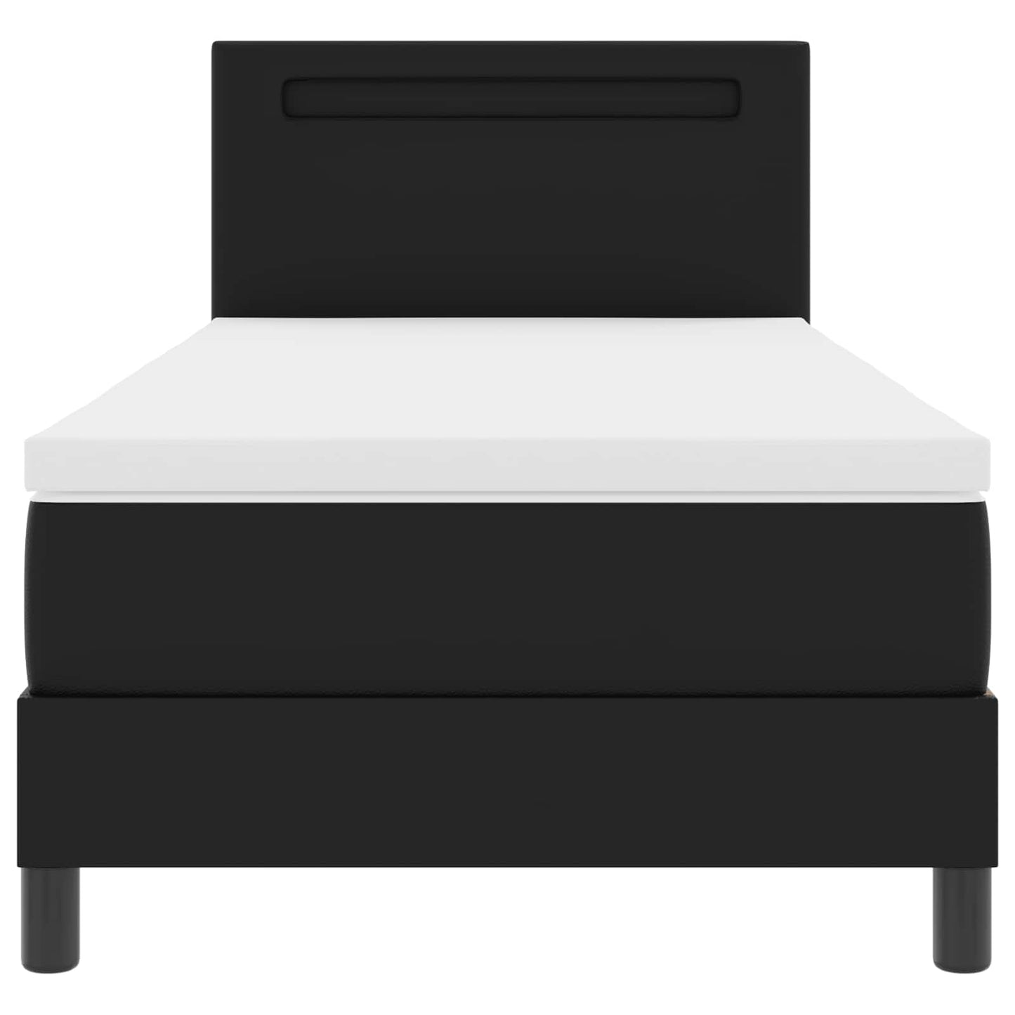 Letto a molle con materasso Nero 90 x 200 cm Pelle sintetica | homemem39