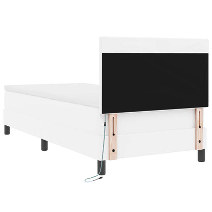 Letto a molle con materasso Bianco 90 x 200 cm Pelle sintetica | homemem39