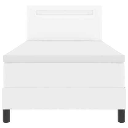 Letto a molle con materasso Bianco 90 x 200 cm Pelle sintetica | homemem39