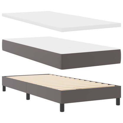 Letto a molle con materasso Grigio 90 x 200 cm Pelle sintetica | homemem39