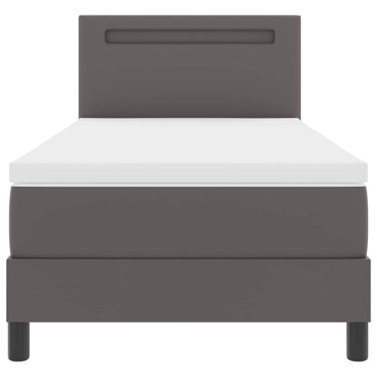 Letto a molle con materasso Grigio 90 x 200 cm Pelle sintetica | homemem39