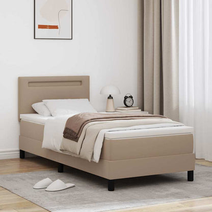 Letto a molle Cappuccino 90 x 200 cm Pelle sintetica