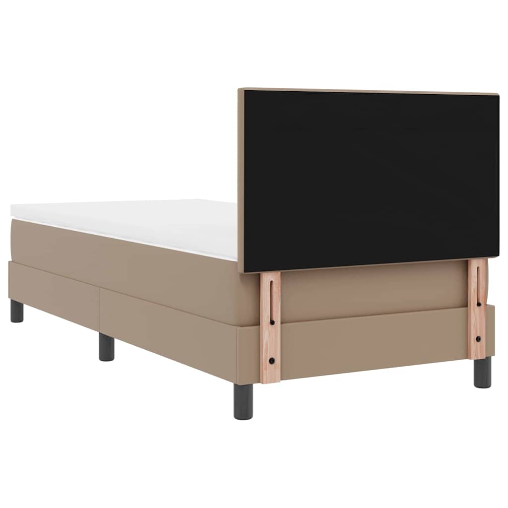 Letto a molle Cappuccino 90 x 200 cm Pelle sintetica