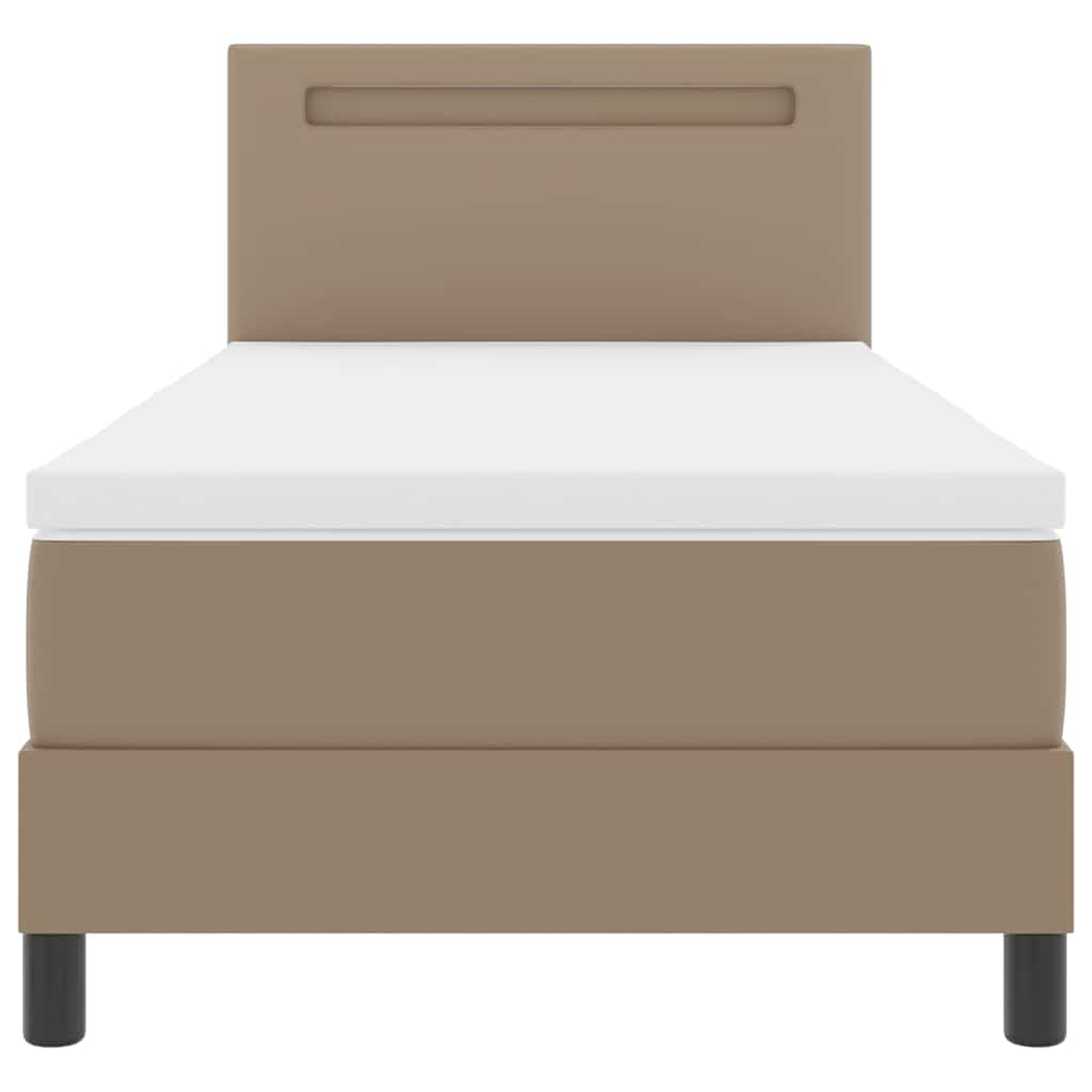 Letto a molle Cappuccino 90 x 200 cm Pelle sintetica