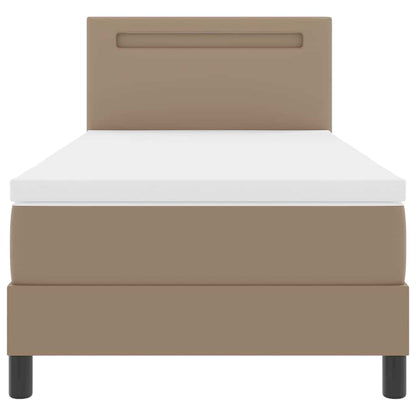 Letto a molle Cappuccino 90 x 200 cm Pelle sintetica