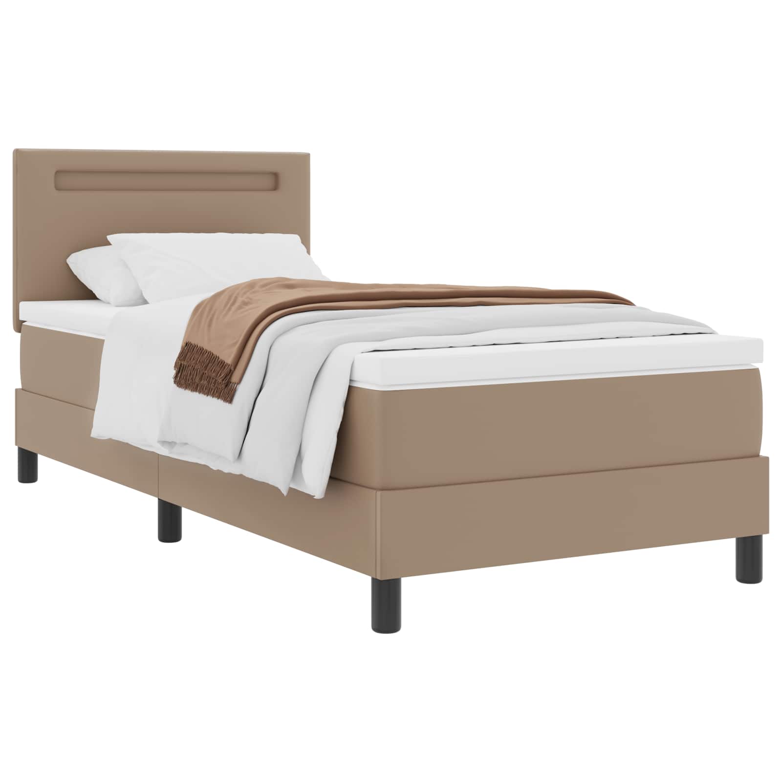 Letto a molle Cappuccino 90 x 200 cm Pelle sintetica | homemem39