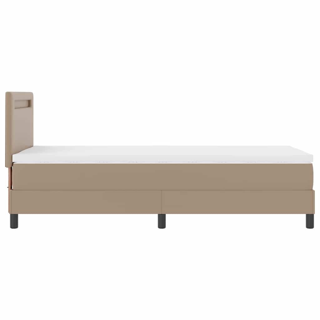 Letto a molle Cappuccino 90 x 200 cm Pelle sintetica
