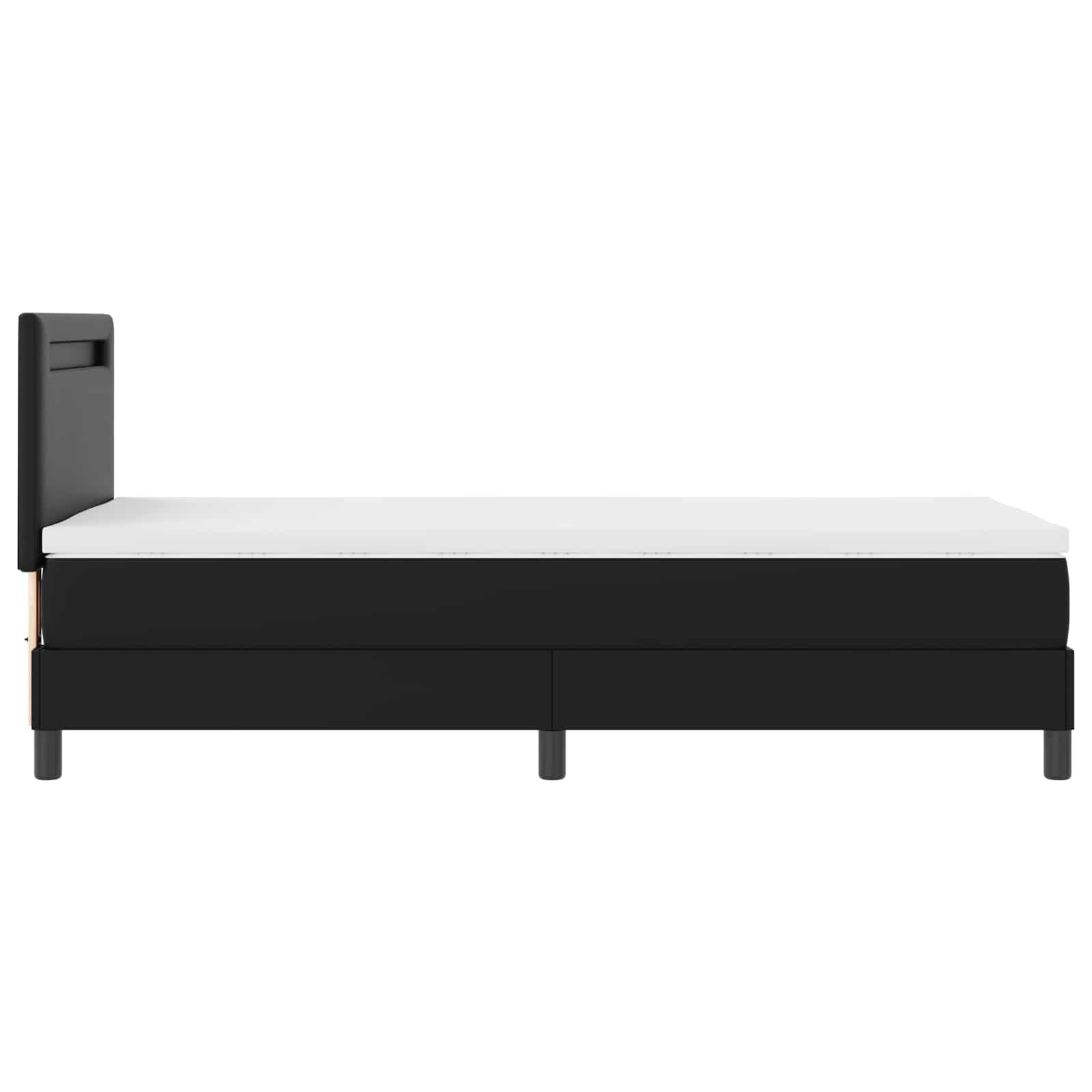 Letto a molle con materasso Nero 100 x 200 cm Pelle sintetica | homemem39