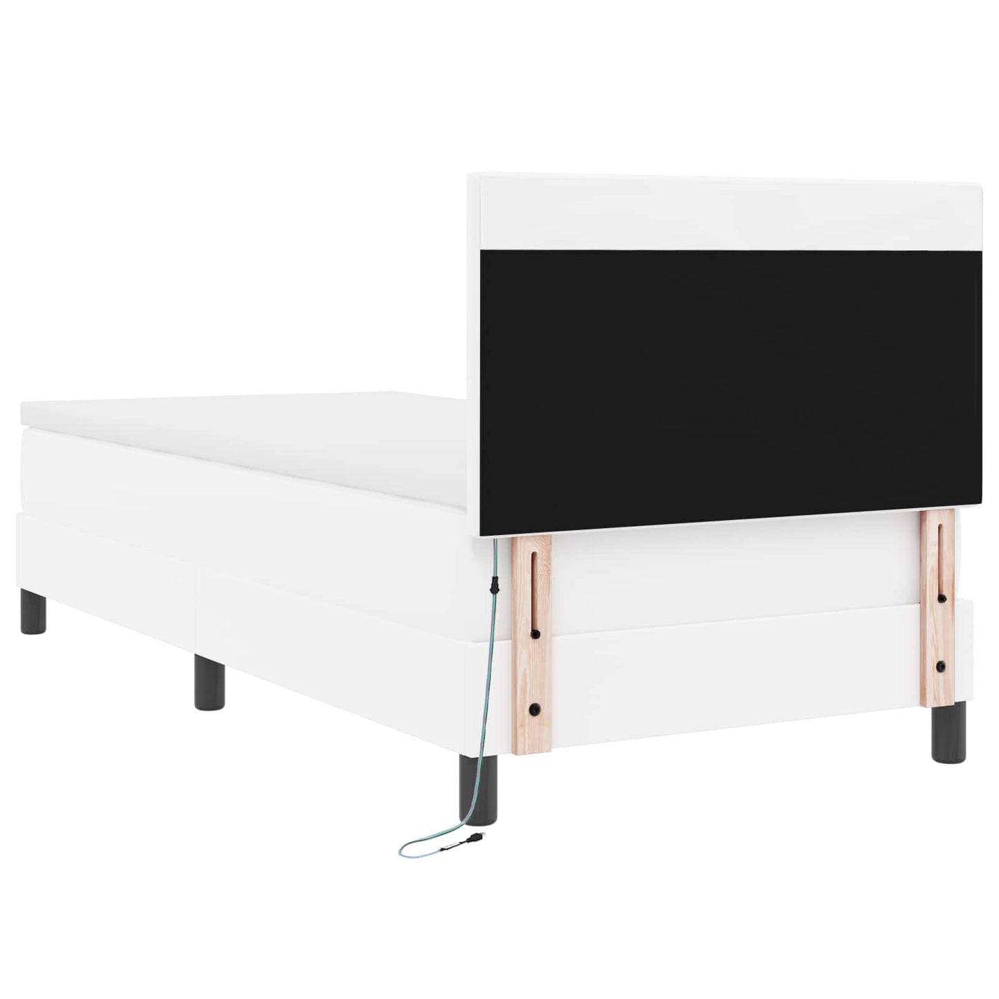 Letto a molle con materasso Bianco 100 x 200 cm Pelle sintetica | homemem39