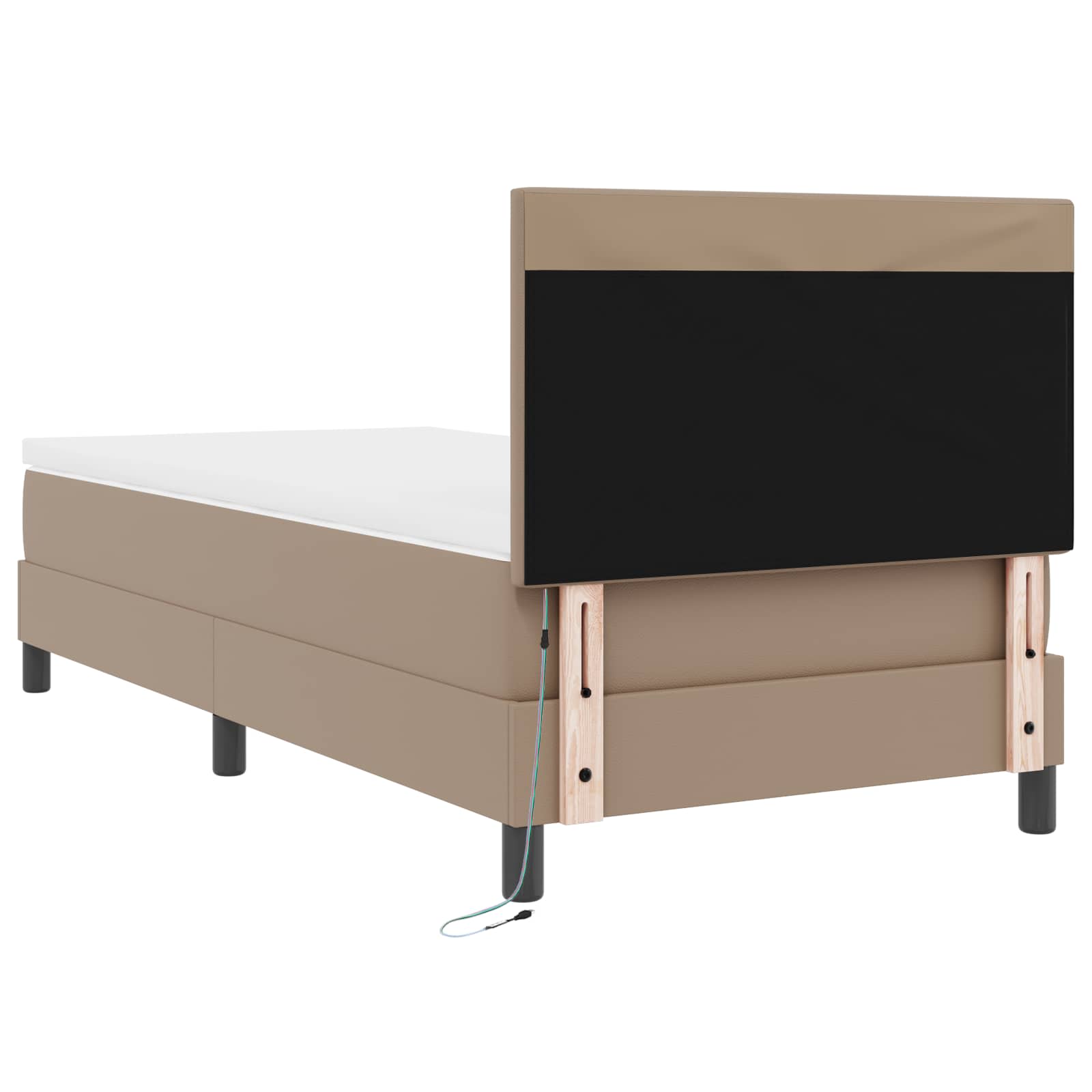 Letto a molle Cappuccino 100 x 200 cm Pelle sintetica | homemem39