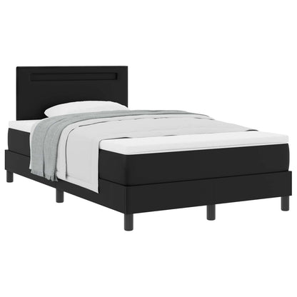 Letto a molle con materasso Nero 120 x 190 cm Pelle sintetica | homemem39