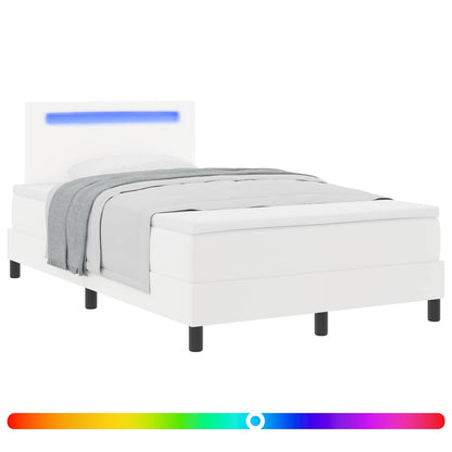 Letto a molle con materasso Bianco 120 x 190 cm Pelle sintetica | homemem39