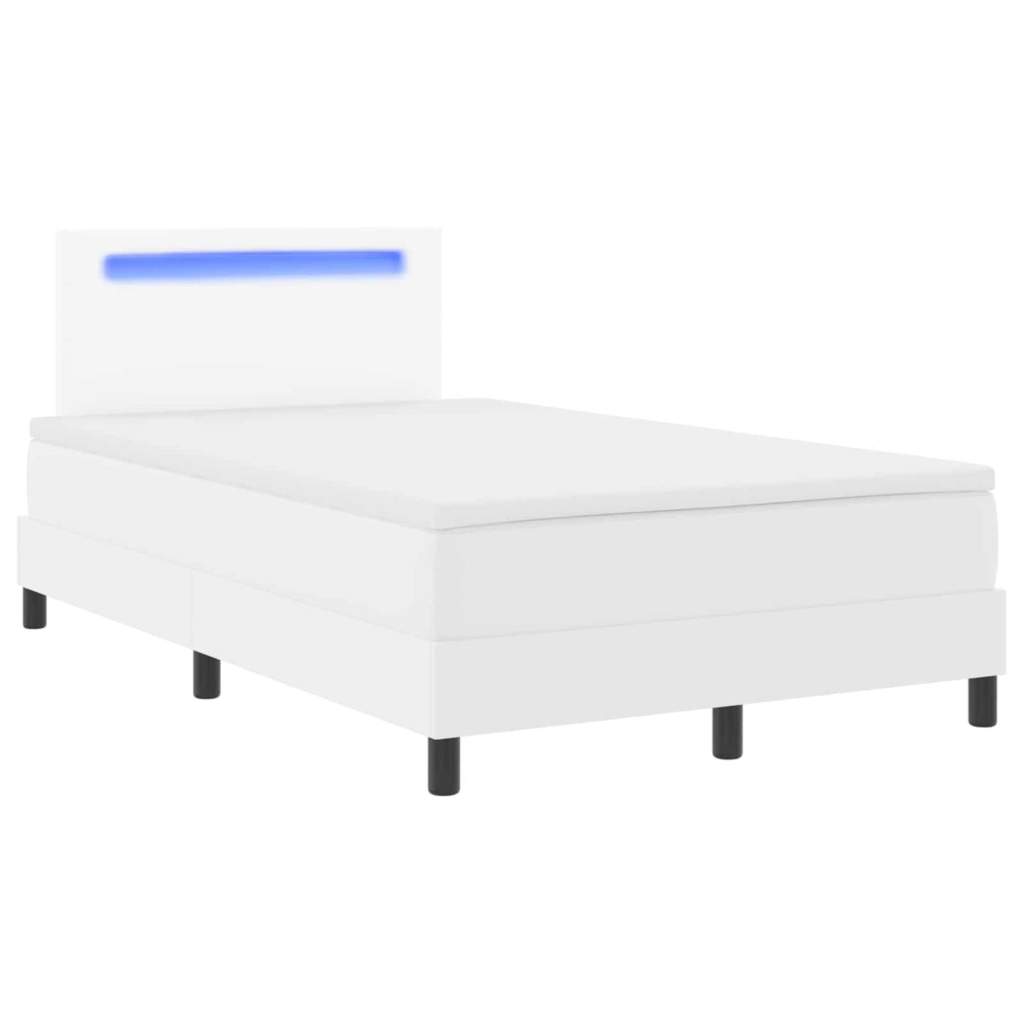 Letto a molle con materasso Bianco 120 x 190 cm Pelle sintetica | homemem39