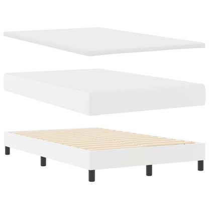 Letto a molle con materasso Bianco 120 x 190 cm Pelle sintetica | homemem39