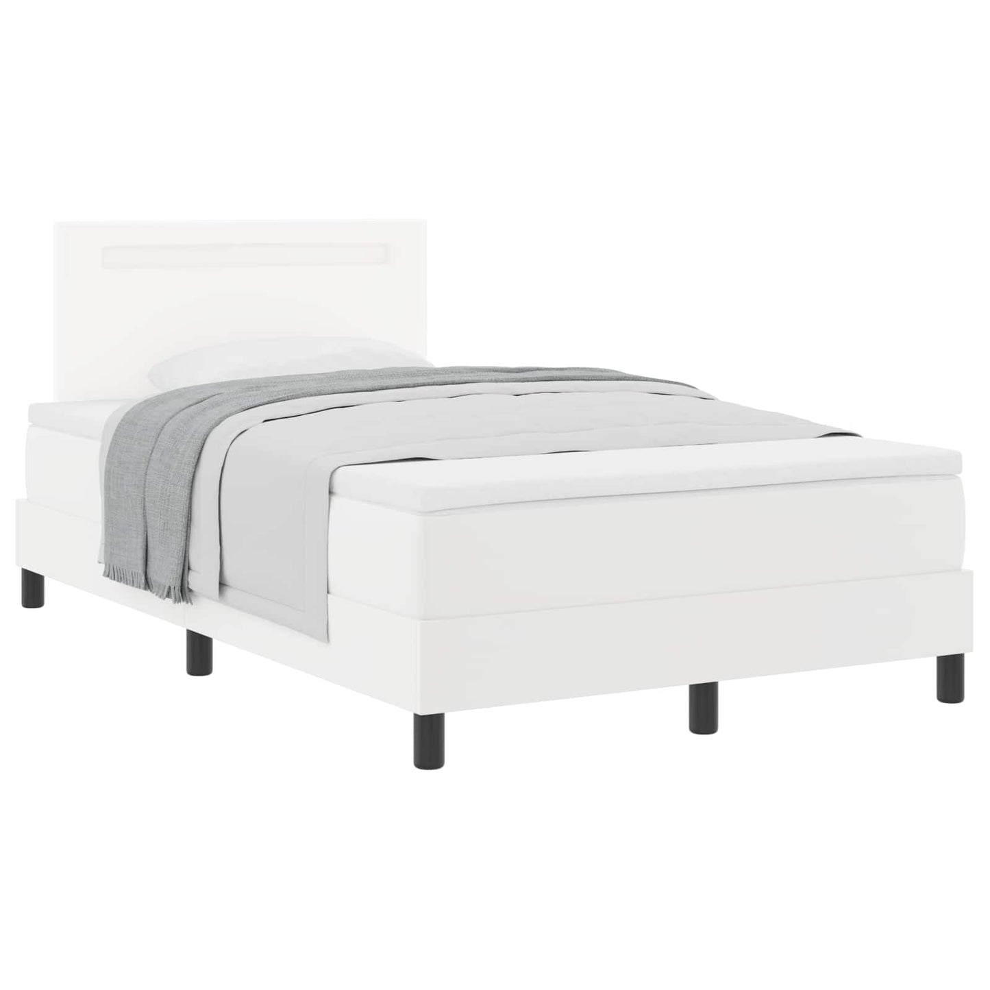 Letto a molle con materasso Bianco 120 x 190 cm Pelle sintetica | homemem39