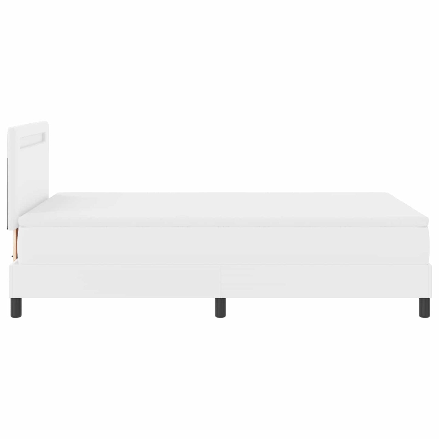 Letto a molle con materasso Bianco 120 x 190 cm Pelle sintetica | homemem39
