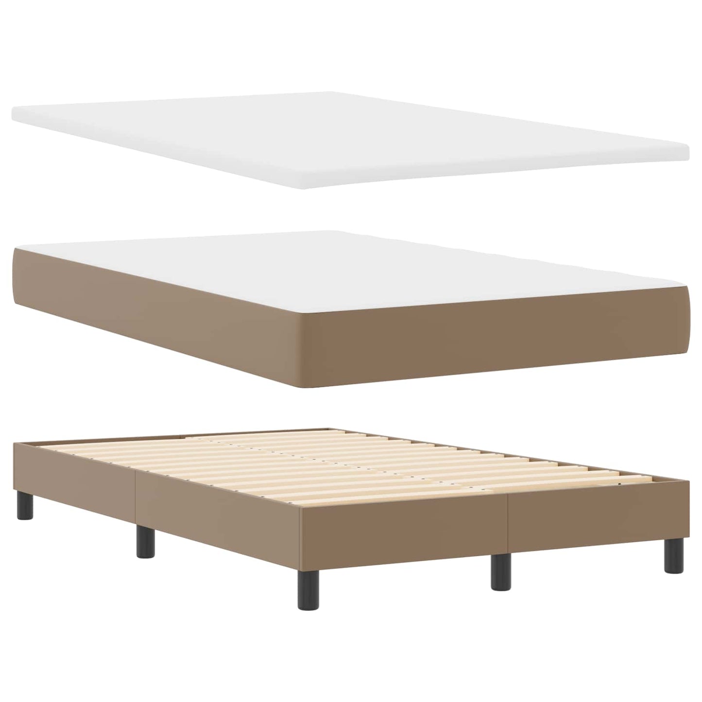 Letto a molle Cappuccino 120 x 190 cm Pelle sintetica | homemem39