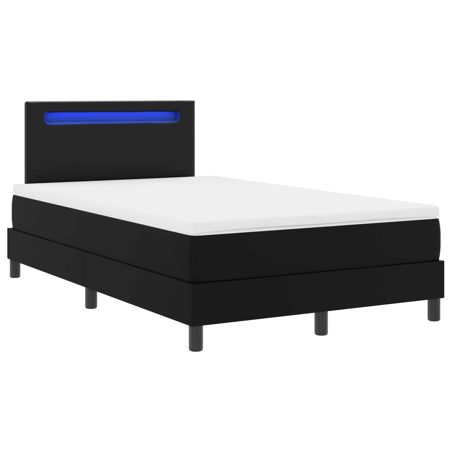 Letto a molle con materasso Nero 120 x 200 cm Pelle sintetica | homemem39