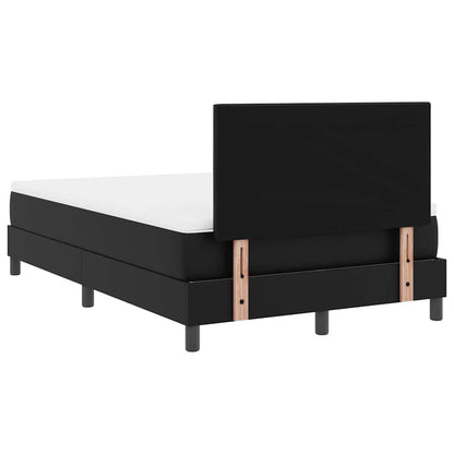 Letto a molle con materasso Nero 120 x 200 cm Pelle sintetica