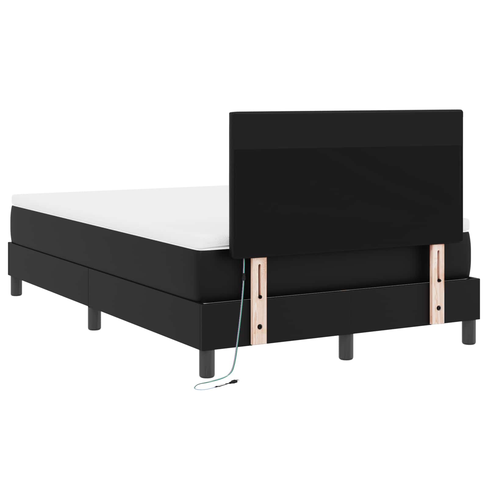 Letto a molle con materasso Nero 120 x 200 cm Pelle sintetica | homemem39