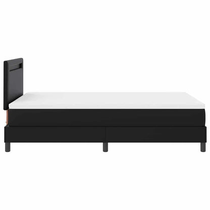 Letto a molle con materasso Nero 120 x 200 cm Pelle sintetica
