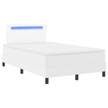 Letto a molle con materasso Bianco 120 x 200 cm Pelle sintetica | homemem39