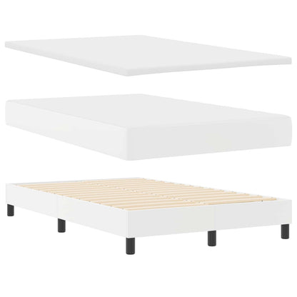 Letto a molle con materasso Bianco 120 x 200 cm Pelle sintetica | homemem39