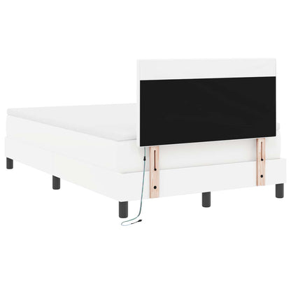 Letto a molle con materasso Bianco 120 x 200 cm Pelle sintetica | homemem39