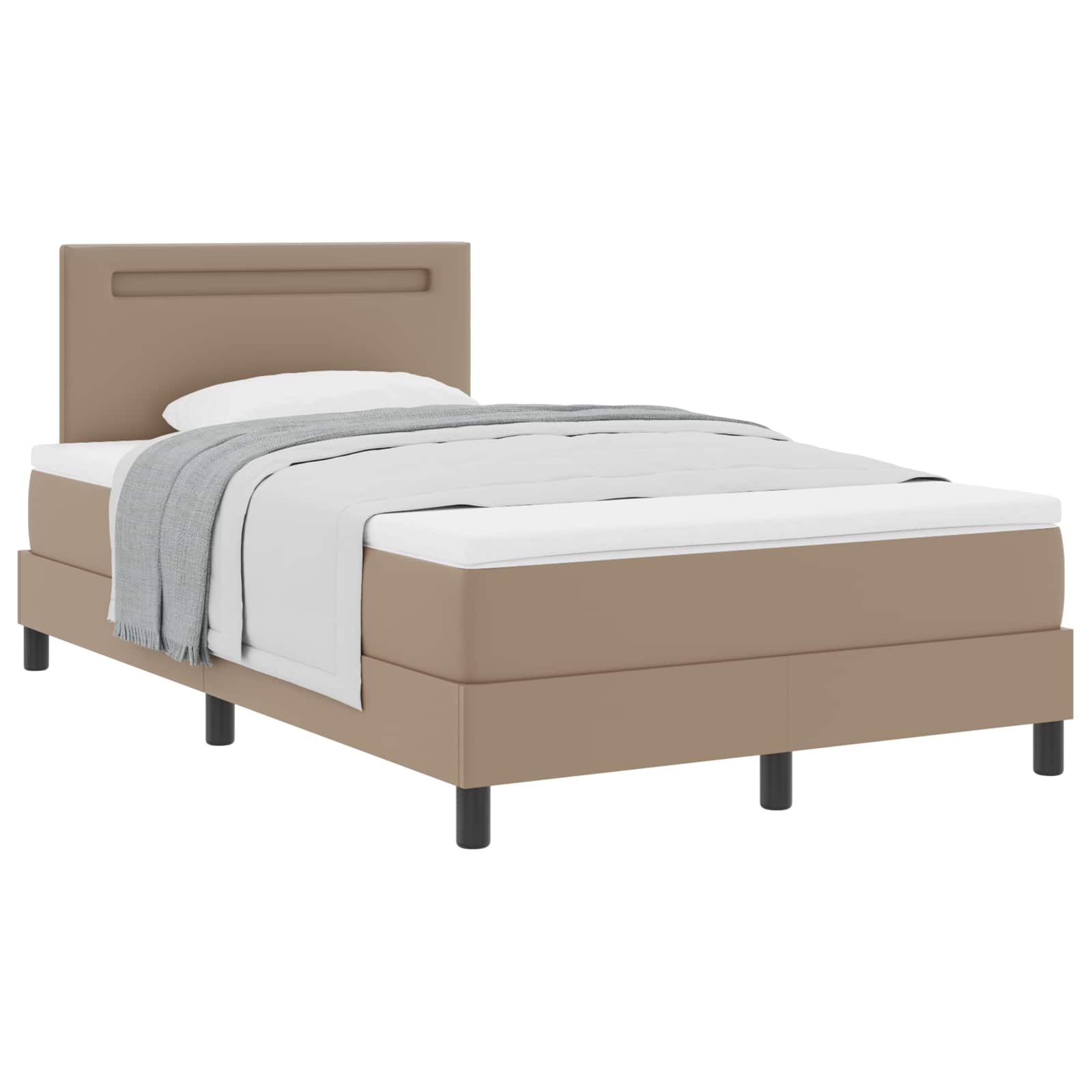 Letto a molle Cappuccino 120 x 200 cm Pelle sintetica | homemem39