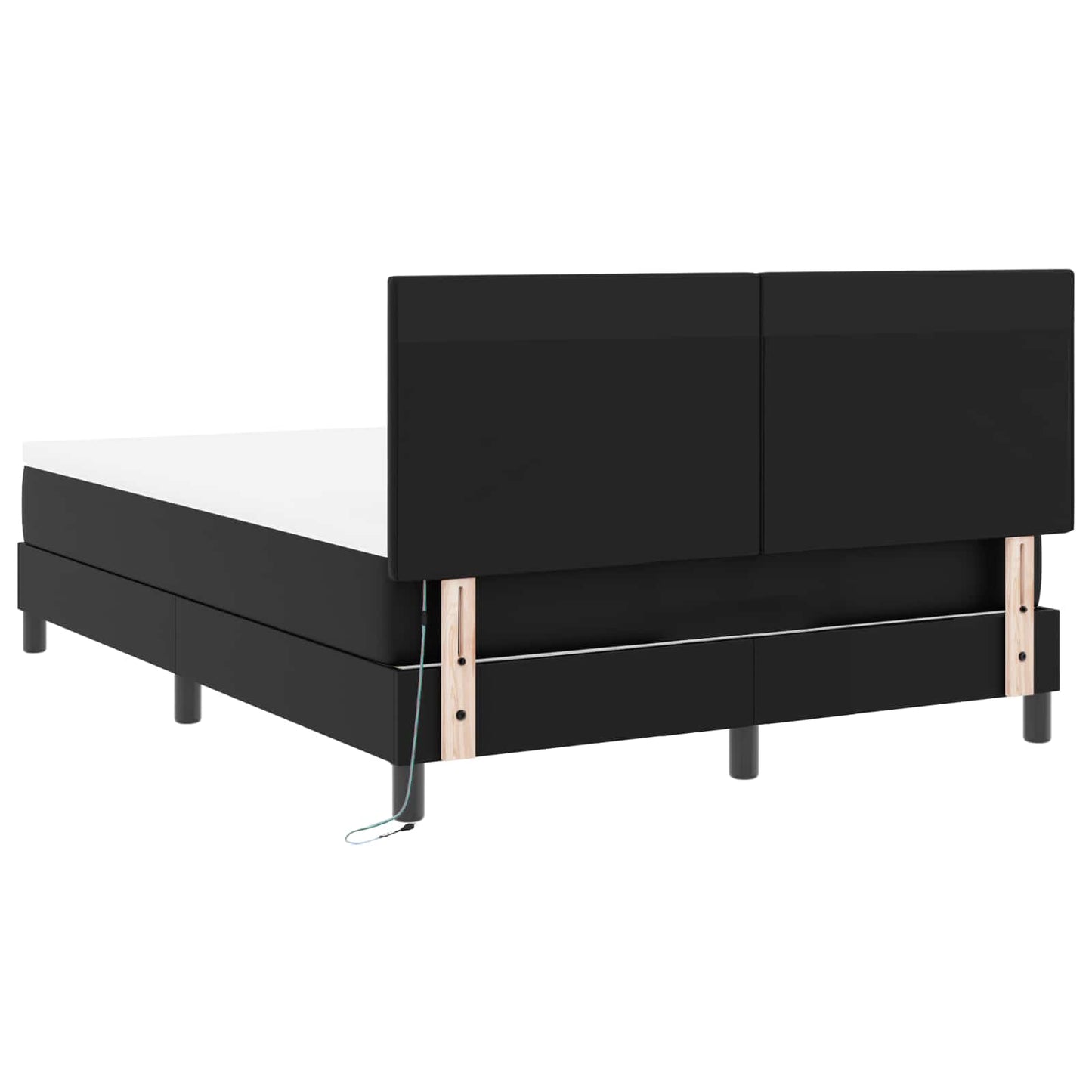 Letto a molle con materasso Nero 140 x 190 cm Pelle sintetica | homemem39