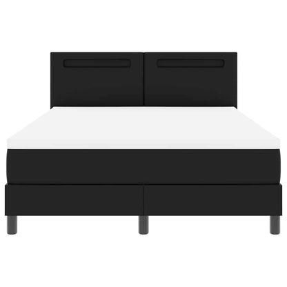 Letto a molle con materasso Nero 140 x 190 cm Pelle sintetica