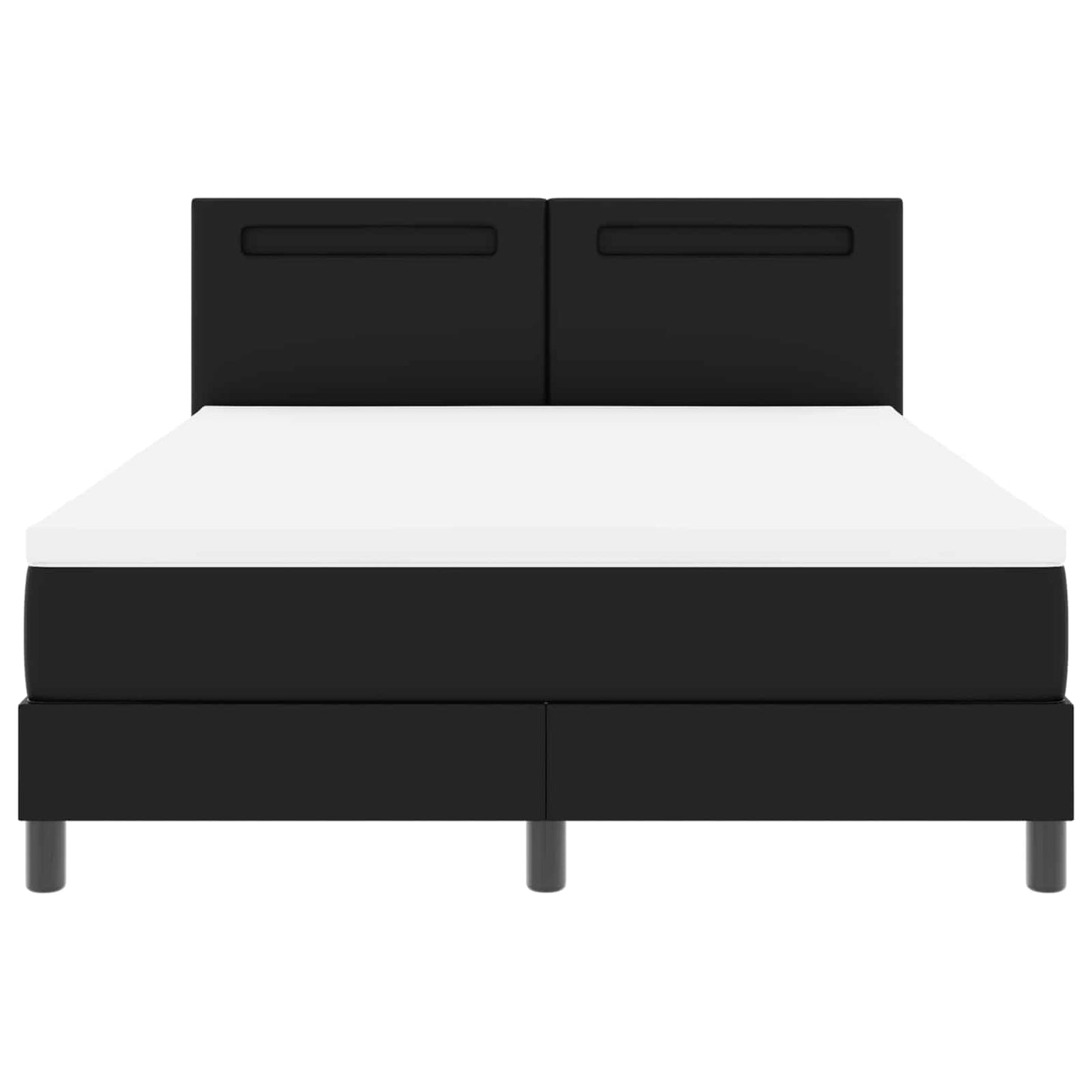 Letto a molle con materasso Nero 140 x 190 cm Pelle sintetica | homemem39