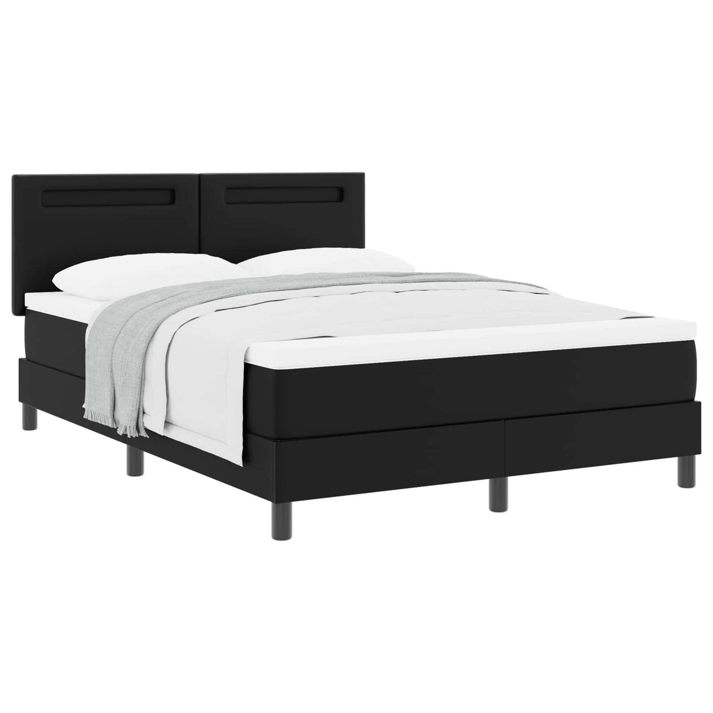 Letto a molle con materasso Nero 140 x 200 cm Pelle sintetica | homemem39